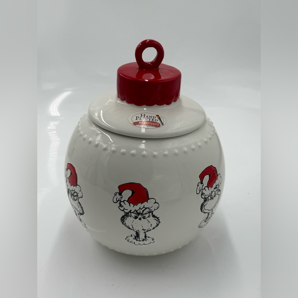 Dr. Seuss The Grinch Who Stole Christmas Ornament Grinch Santa Cookie Jar - Picture 6 of 7